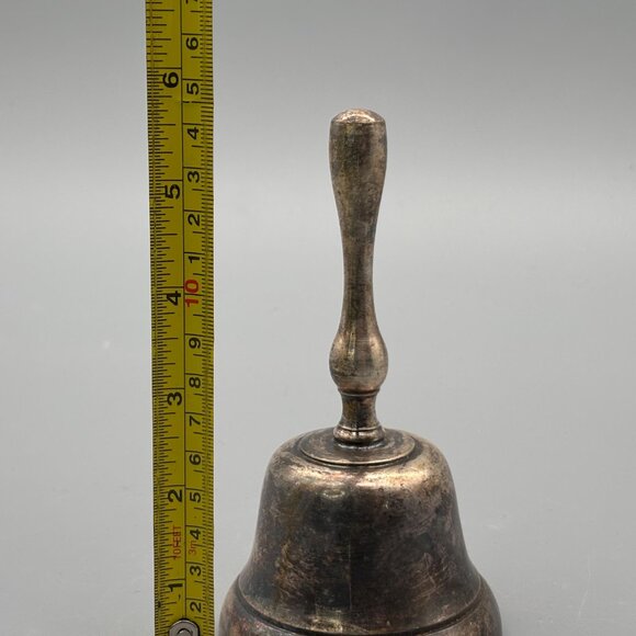 Vintage Silver Plated Hand Bell With Turned Handle And Naturally Aged Patina - Picture 5 of 5